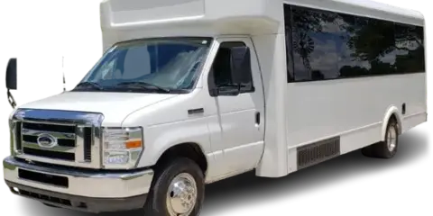 White Ford Party Limo Bus