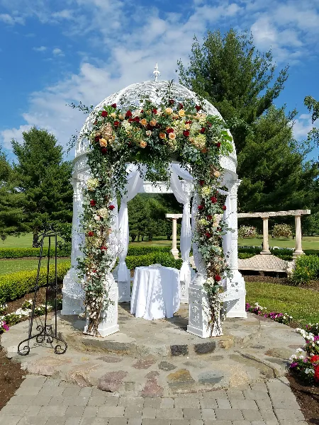 Wedding floral arrangement by Flowers by David Anthony