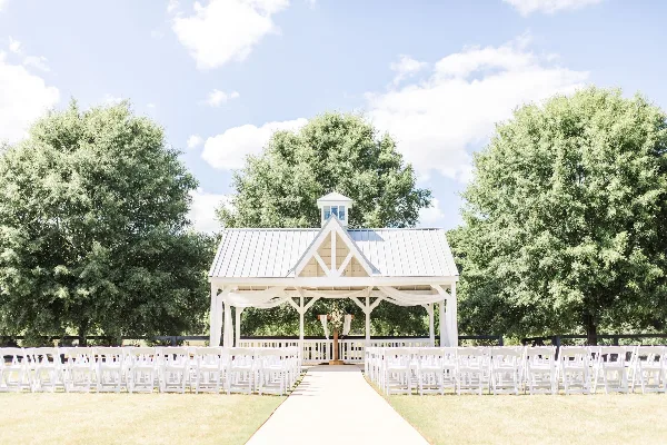 White gazebo ceremony space at White Laurel Estate North Georgia wedding venue
