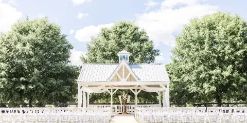 White gazebo ceremony space at White Laurel Estate North Georgia wedding venue