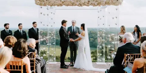 Bride & Blossom wedding ceremony chuppah floral installation, New York