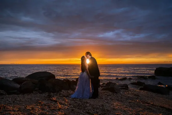 Wedding sunset portrait by JS Visions Photography, Garden City New York