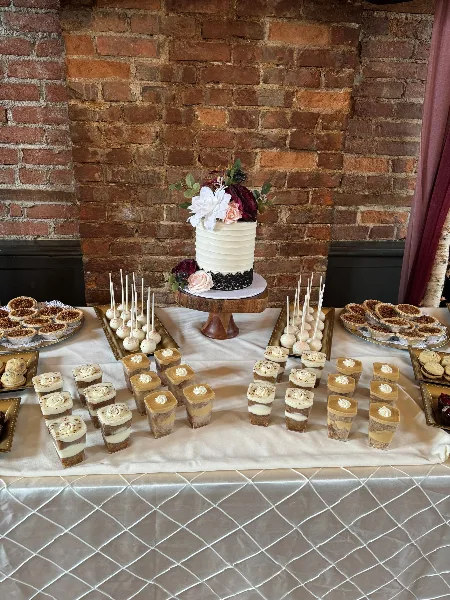 Dessert table with cookies and cakes, The Village Bake Shoppe, Lewiston NY