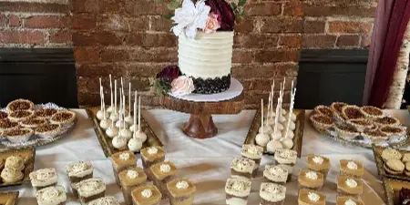 Dessert table with cookies and cakes, The Village Bake Shoppe, Lewiston NY
