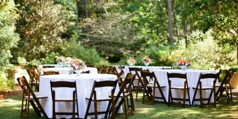 Outdoor reception decorated by Decor To Adore