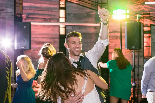 Bride and groom dancing at a wedding reception in Rochester NY