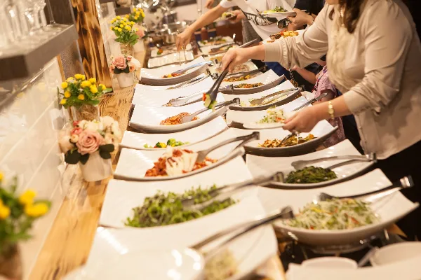 Catering buffet by Red and White Catering