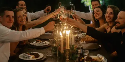 Elegant wedding reception table with custom catering and seasonal decor in NW Arkansas