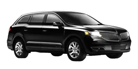 A black Lincoln MKT luxury SUV parked on a white background.