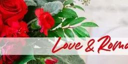 A close-up photograph of a floral arrangement featuring red roses, red carnations, and green foliage.