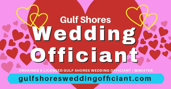 Beach wedding ceremony by the Gulf Shores Wedding Officiant