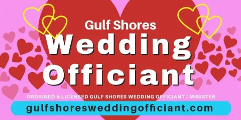 Beach wedding ceremony by the Gulf Shores Wedding Officiant