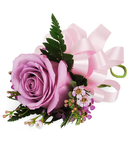 Always in Bloom Flower Shop - lavender rose wrist corsage