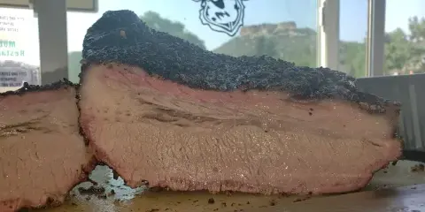 Sliced BBQ brisket by Smokin Zo's