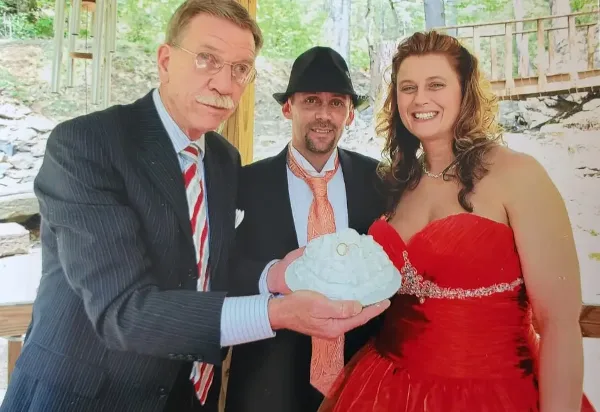 Pastor Rob, Pastor Steve and Ms Deborah at their Smoky Mountain wedding