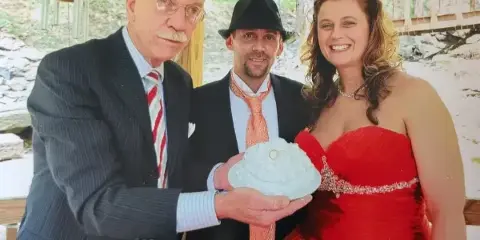 Pastor Rob, Pastor Steve and Ms Deborah at their Smoky Mountain wedding