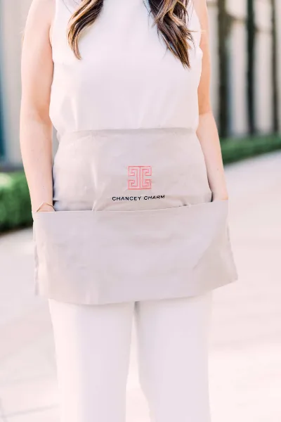 Chancey Charm Weddings — wedding planner's branded apron