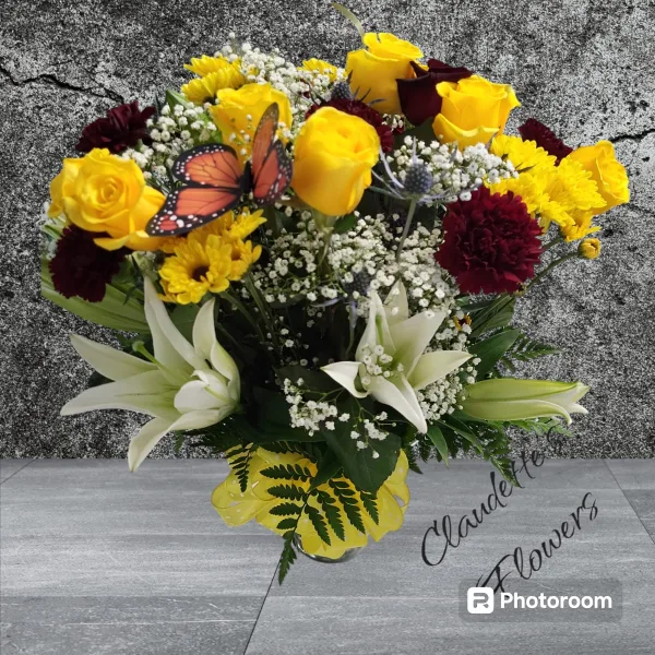 Flower arrangement from Claudette's Flowers and Gifts