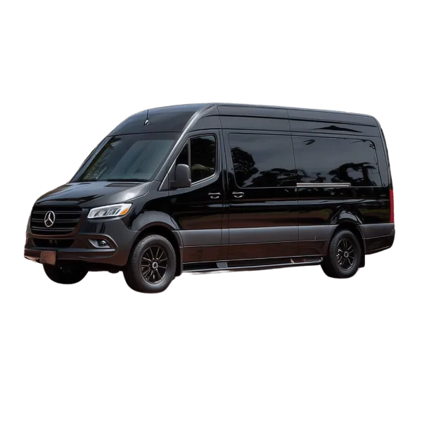 Black Mercedes Sprinter luxury passenger van