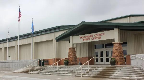 Exterior view of the Woodward County Event Center building entrance