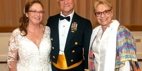 Wedding couple with Renee Gillombardo, wedding officiant for Well Beyond Love