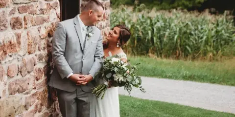 Bride and groom at Genesee Country Village & Museum