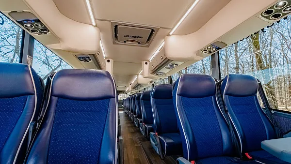Interior of a Capital & Colonial Trailways coach