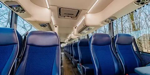 Interior of a Capital & Colonial Trailways coach