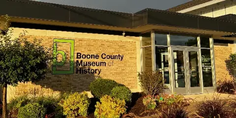 Exterior view of the Boone County Museum of History building entrance