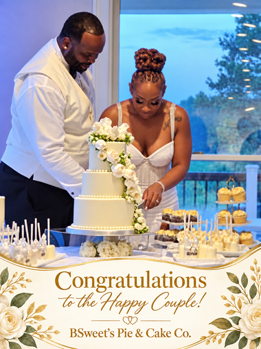 A bride and groom cutting a white tiered wedding cake decorated with white flowers at a wedding reception.