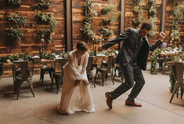 Candid wedding dance moment filmed by Hitches & Unions